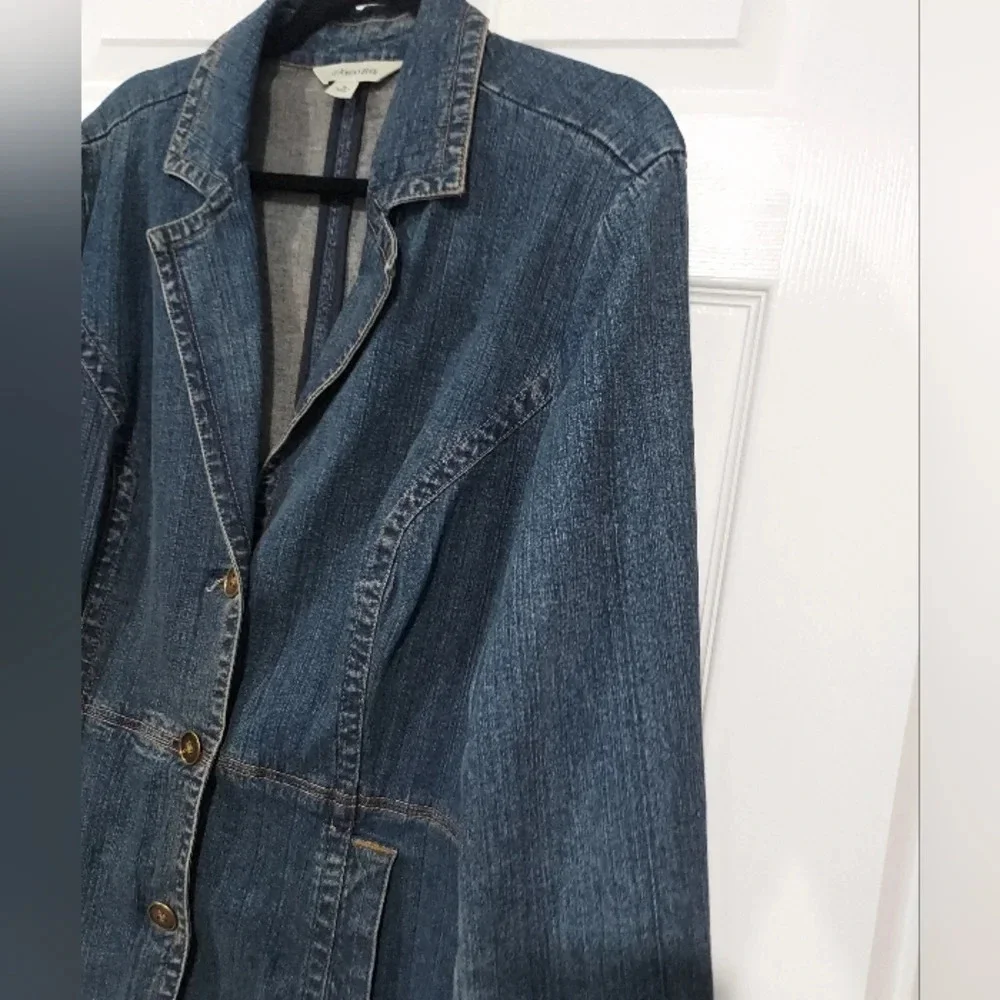 St. John's Bay Medium Wash Denim Long Sleeve Jacket in Size XL